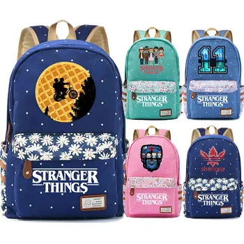 

F2002TV Series Stranger Things Demogorgon Children Schoolbag Girls School bag Women Bagpack Teenagers Canvas Lady Femme Backpack