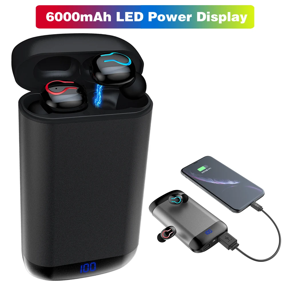 Auriculares inalámbricos con powerbank