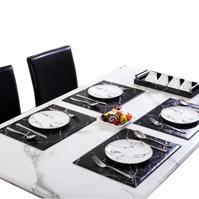 

Chic Placemat for Tableware Dining Pad Lattice Waterproof PU Table Mat Placemats Pads Bowl Coaster Kitchen Accessories