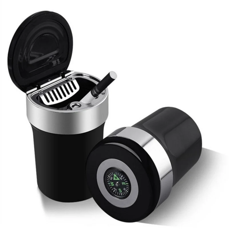 

Auto Car Truck Ashtray with LED Light and Compass Removable Washable Car Ashtray