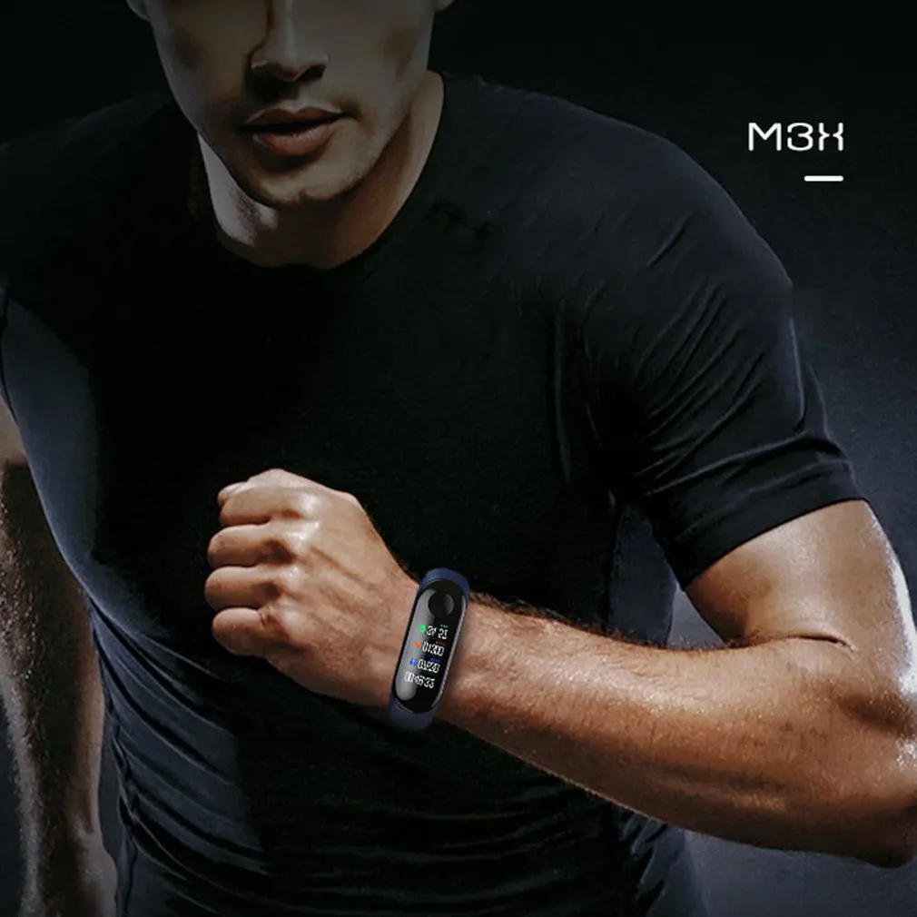 Bluetooth M3 умные часы с пульсометром, монитор артериального давления, будильник, шагомер, браслет для мужчин и женщин