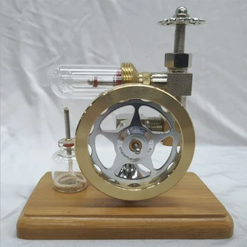 

DIY Stem Adjustable Speed Free Piston Stirling Engine Model with Wooden Base
