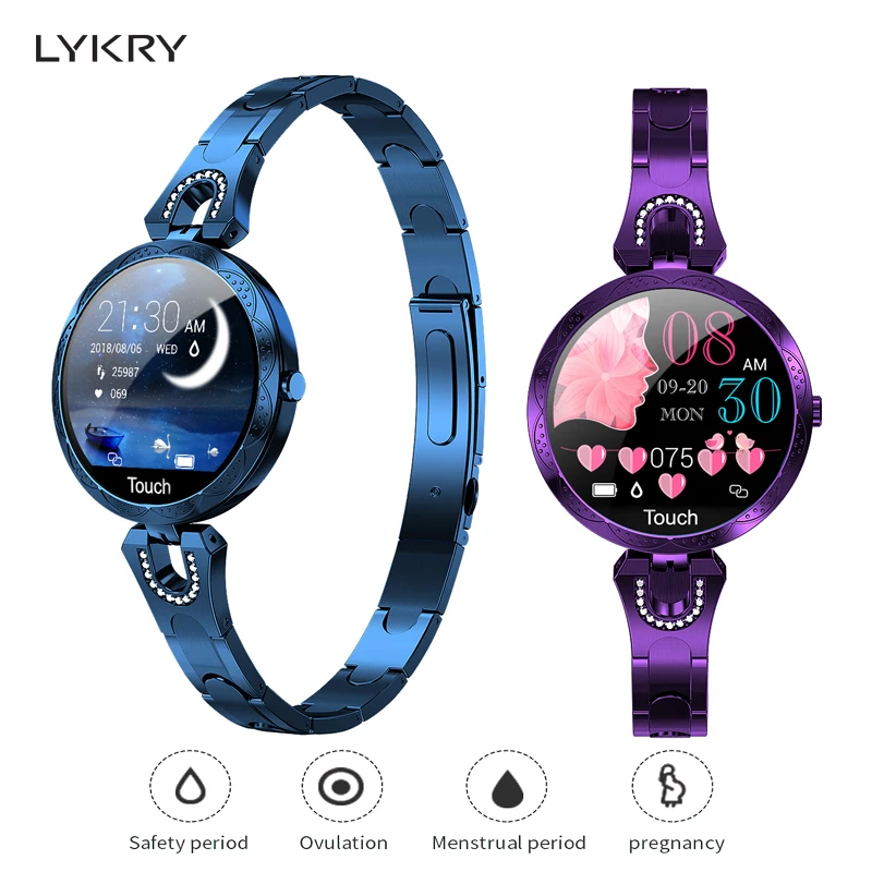 

LYKRY AK15 Women Smart watch With Physiological Heart Rate Blood Pressure monitor ip67 waterproof Sedentary Call Alarm Reminder