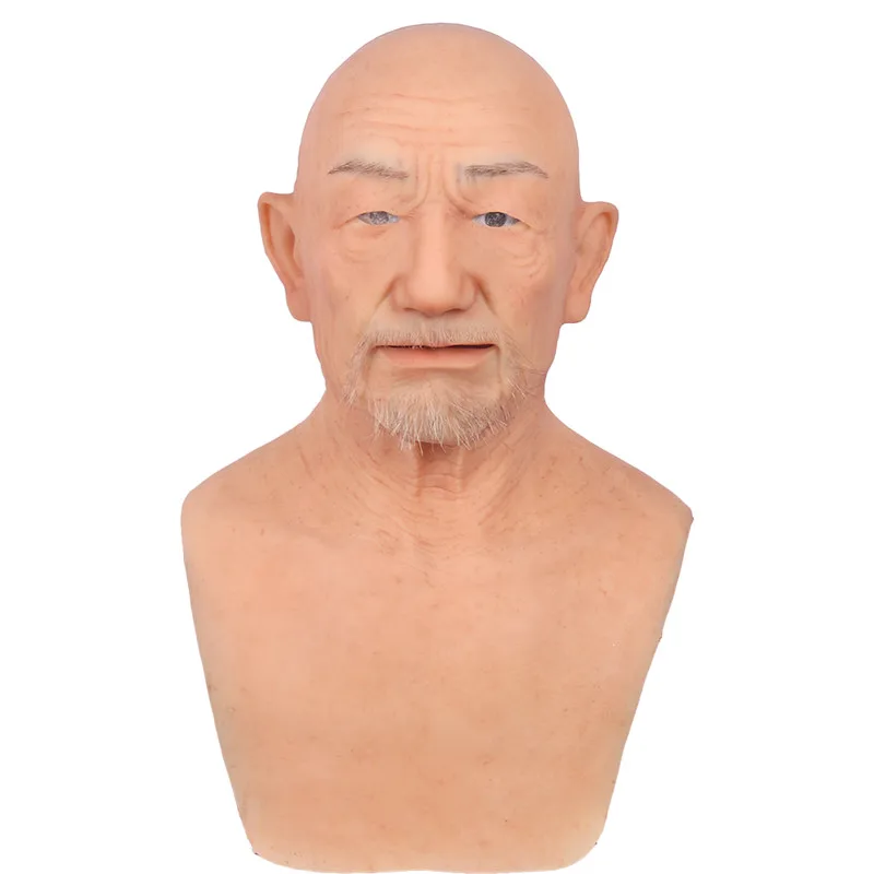 

Realistic Silicone Mask Human Skin Male For Old Man Face Halloween Crossdresser Cosplay Masruerade Fool's-Day Spoof Tricky Props
