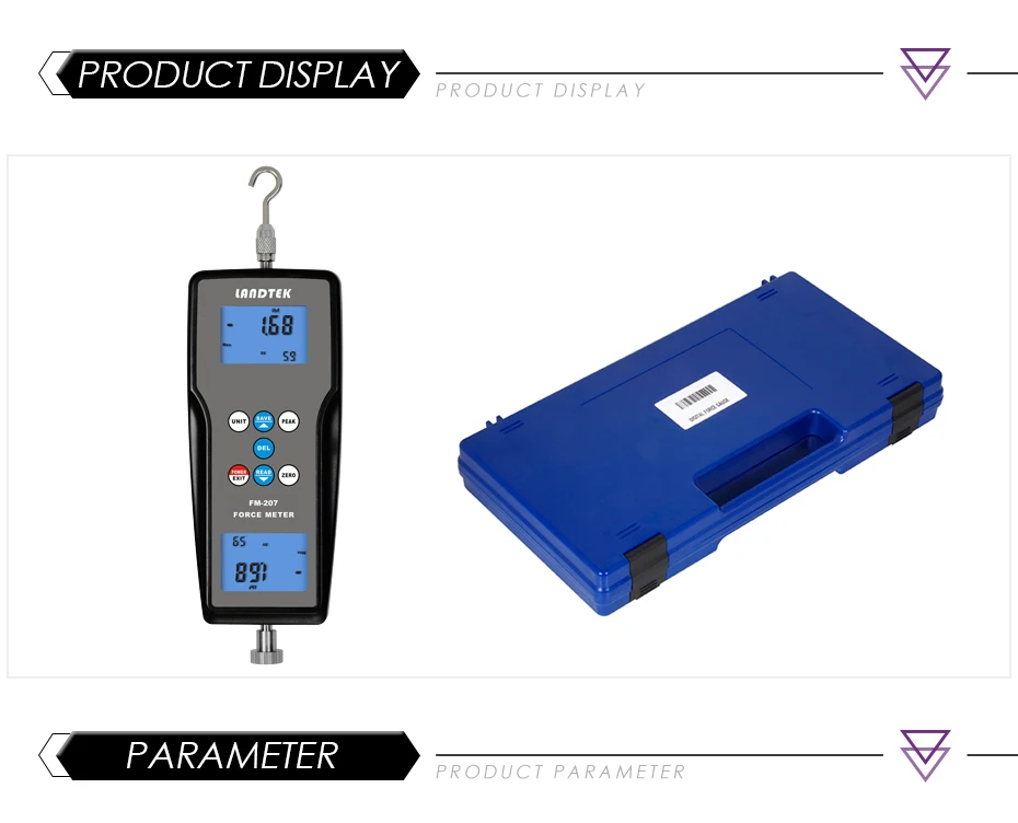 Landtek FM-207 цифровой датчик силы динамометр Push Pull испытательная машина 10N Tensiometer измерительный прибор портативный тестер натяжения