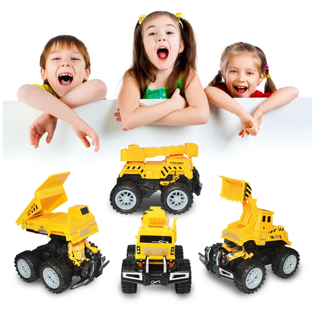 Funny Engineering Vehicle Model Wheel Plastic Diecast Inertial Deformation Toys kids toys boys Holiday Gift #B