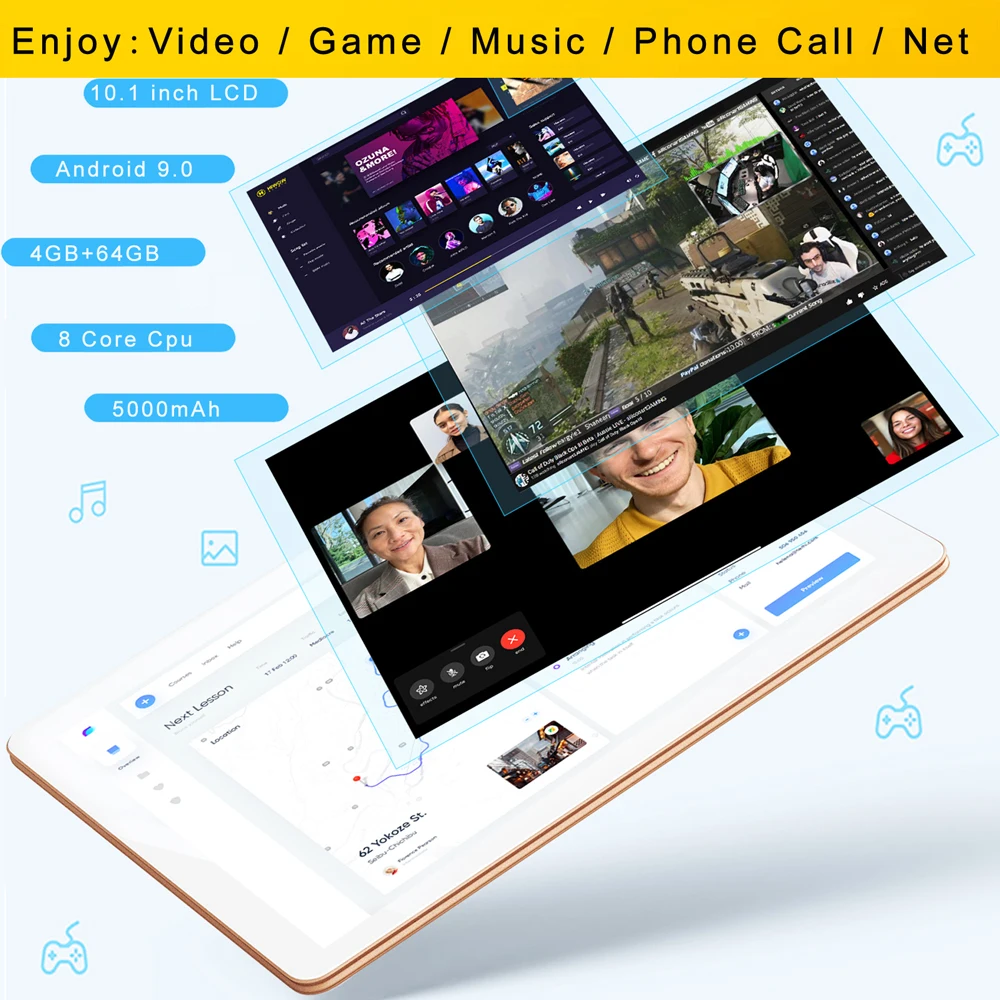 10.1 Inch Android 9.0 Tablet PC - Octa Core, Google Play, Bluetooth, WiFi, 3G Phone Call, 4GB RAM, 64GB ROM Description Image.This Product Can Be Found With The Tag Names Computer Office, Tablet pc, Tablets