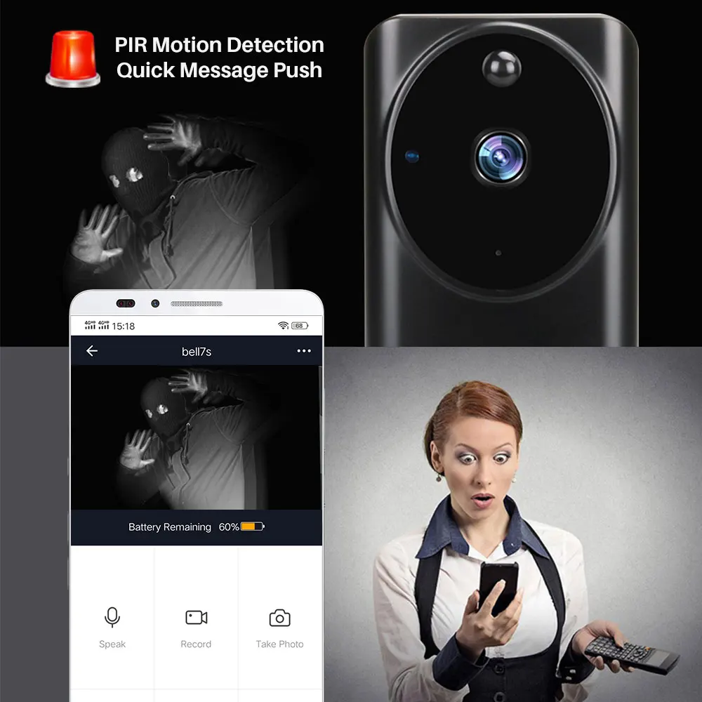Tuya 1080P WiFi видео дверной звонок умный домофон управление через приложение
