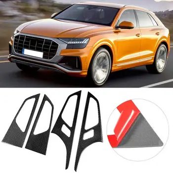 

car accessories interior Carbon Fiber Interior Door Handle Frame Decorative Sticker Cover Trim Fit for Audi Q7 16-19