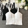 gkfnmt Plus Size 3XL Crop Top  Women Camis Halter Top Woman Camisole 2022 Summer Sleeveless Sexy Low Chest Button Back Elastic ► Photo 3/6