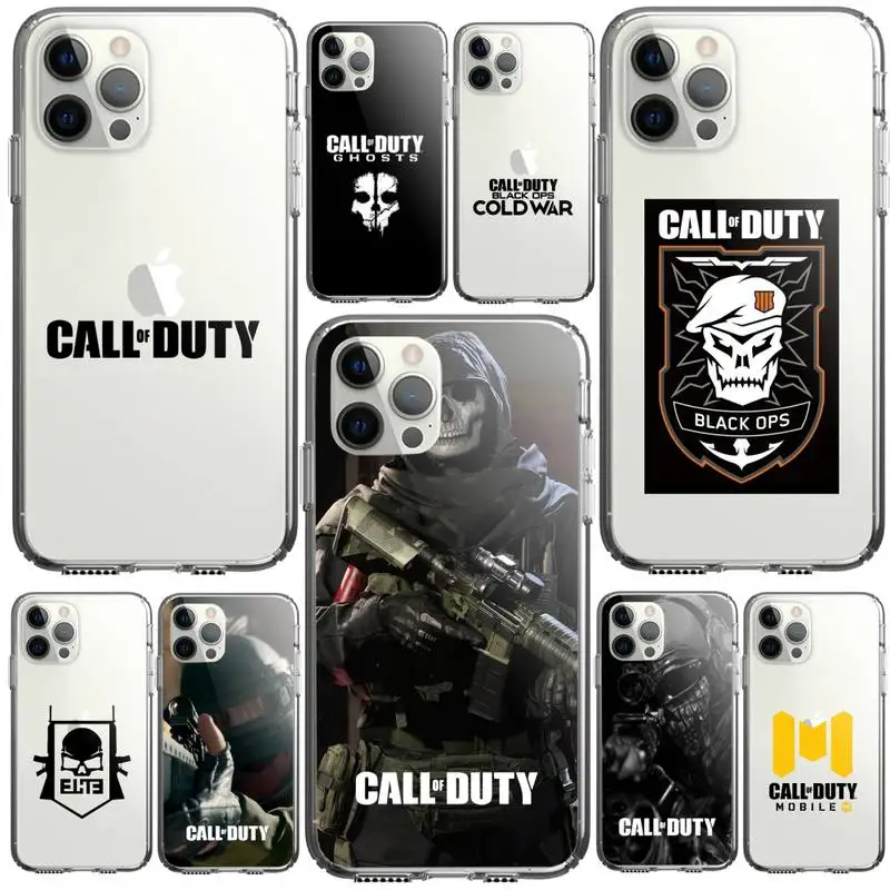 Телефонный чехол Call Of Duty для Iphone 5 6 7 8 11 12 Plus XR X XS SE2020 11/12PRO Max прозрачные