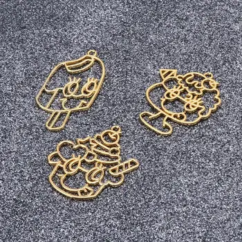 

3Pcs Ice Cream Popsicle Metal Frame Pendant Open Bezel Setting UV Resin Jewelry Y4QB