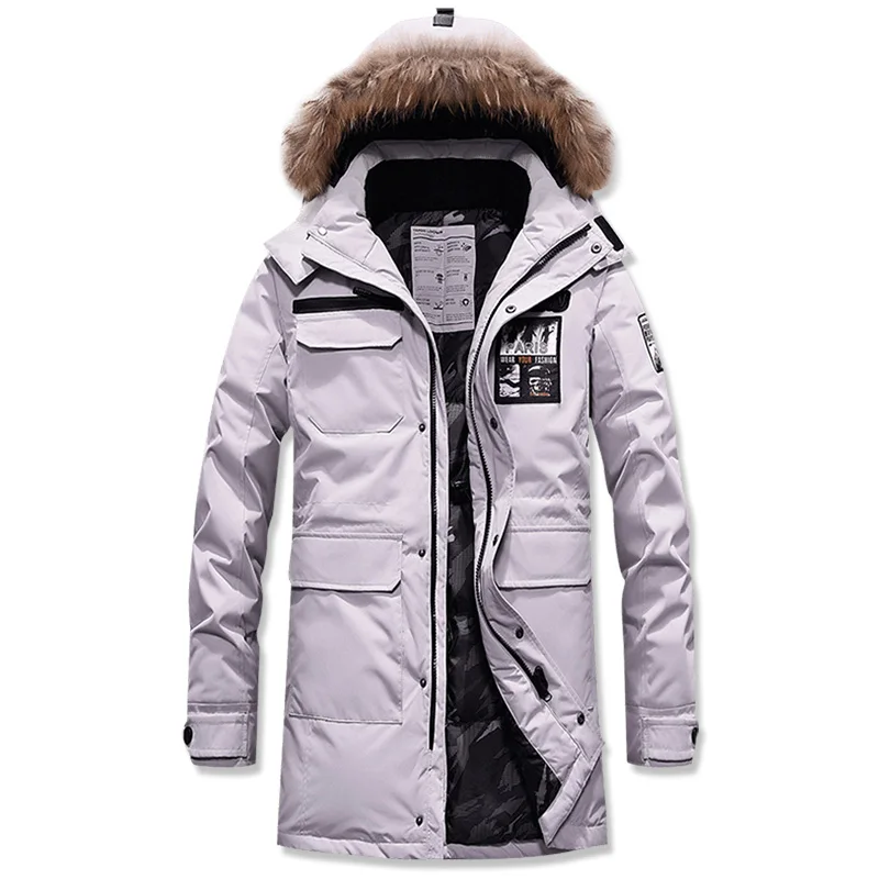 

TAPOO Design 2019 New Long Winter Down Jacket With Fur Hood Men's Clothing Casual Jackets Thickening Parkas Male Big Coat