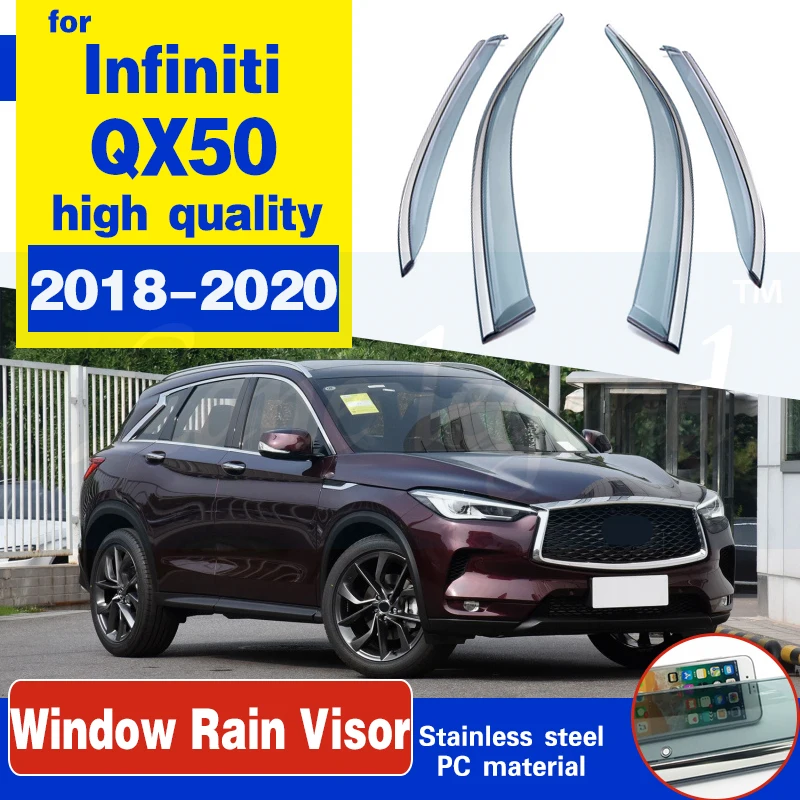 Дефлекторы боковых окон Infiniti QX50 2018 2019 2020 козырек от дыма и солнца солнцезащитный