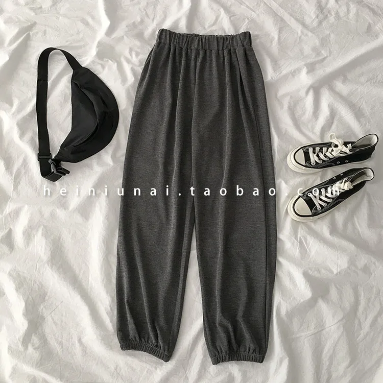 Casual Long Pant Set Women Short Sleeve T-shirt + Elastic High Waist Harem Pant Trouser Matching Set