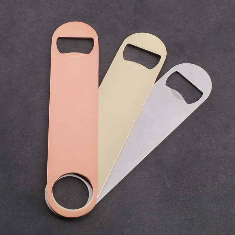 New Creative Stainless Steel Bottle Opener Large Flat Fancy Bottle Opener Beer Bottle Opener Home Restaurant Used LX8018