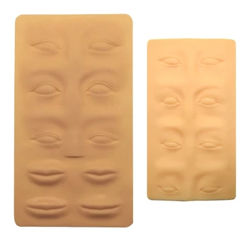 

2 Pcs 3D Silicone Permanent Makeup Eye Lips Fake Skin Tattoo Training Practice False Skin, 18.9X14.4Cm & 26X15.2Cm