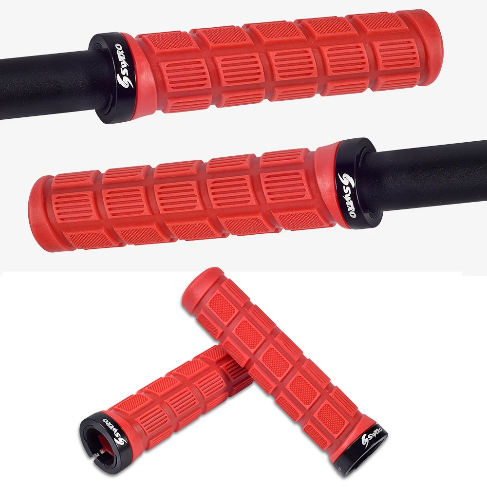 

Bike Handlebar Grips Durable Shock-Proof Rubber Anti-Slip MTB Mountain Bike Handlebar Fixed Gear Grips Cycling Bicycle Parts