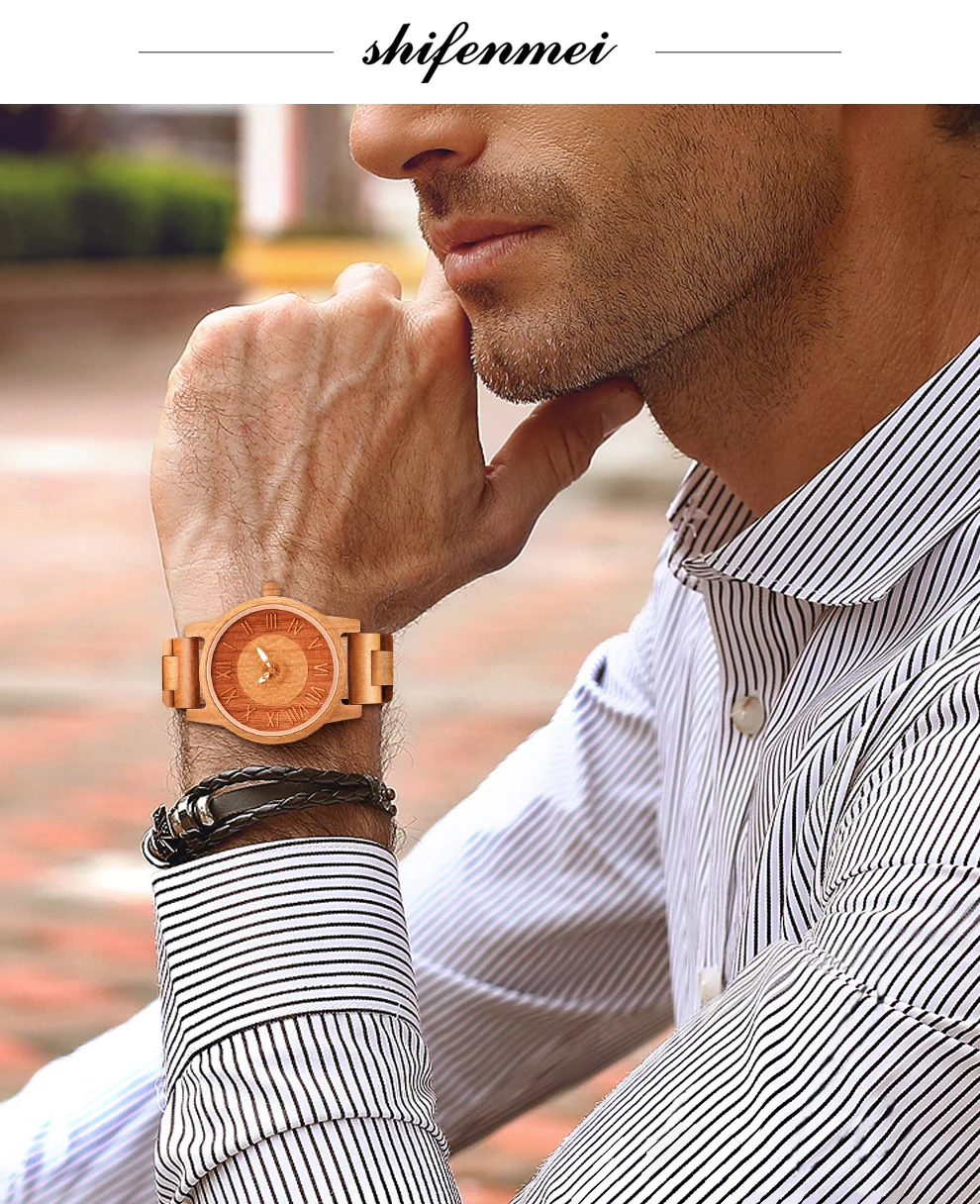 Shifenmei Watch Fashion Quartz Ladies Wooden Watch Casual Lover Wood Watches Women Men Top Brand Luxury Couple Clock
