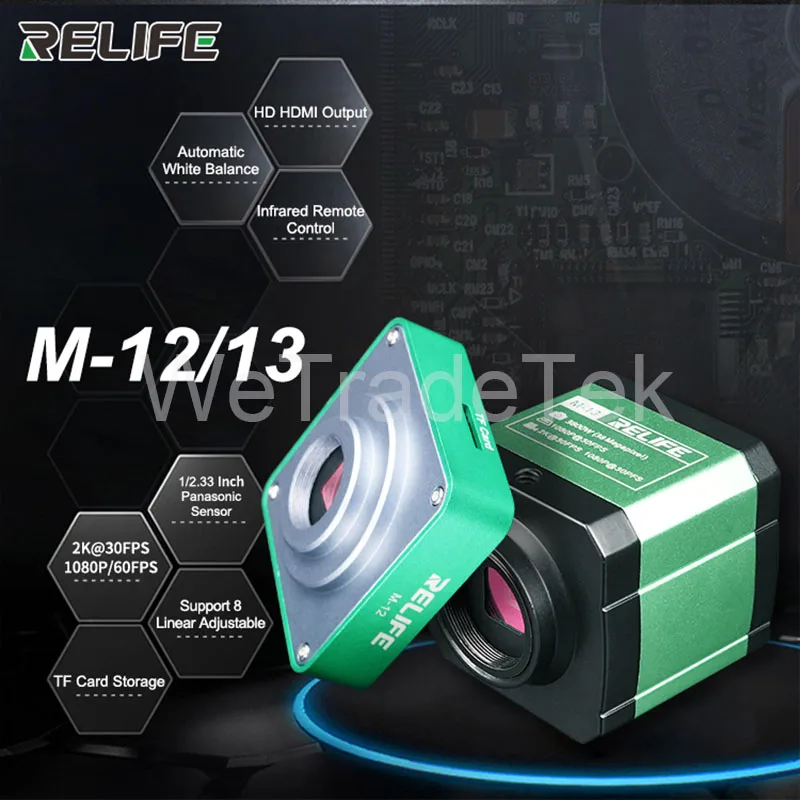  Aluminum Alloy 38 Million Pixels HDMI Trinocular Microscop Camera for Phone PCB CPU Micro Repair RE