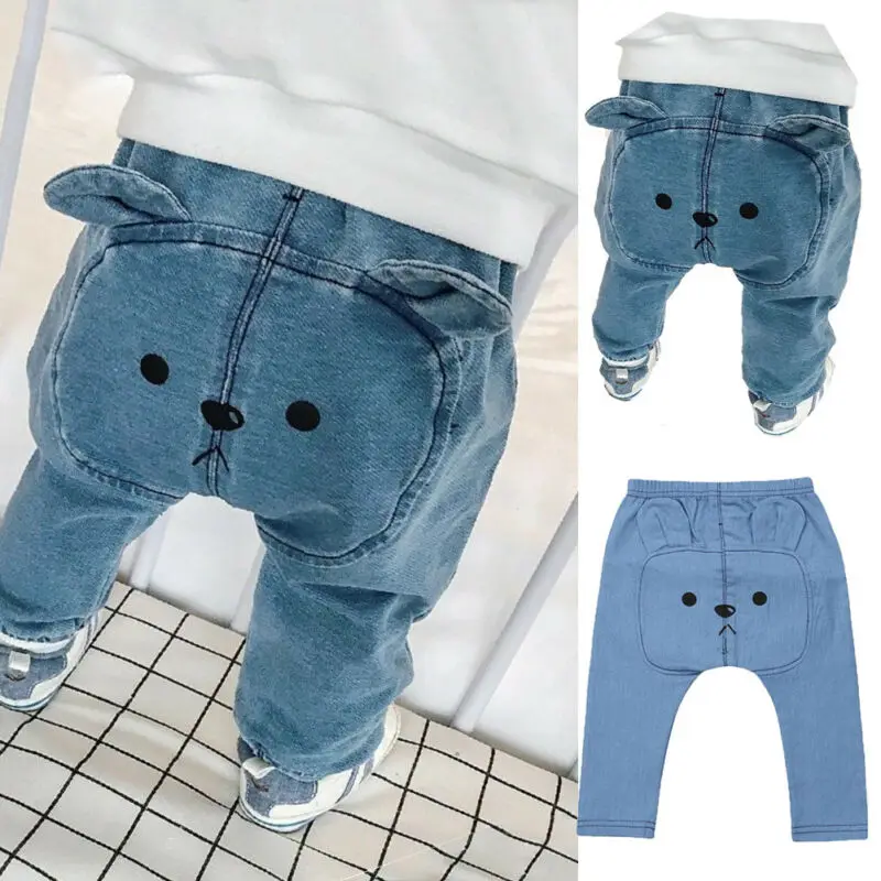 

Newborn Baby Boy Girls Kids Harem Pants Long PP Trousers Leggings Bear Bottoms Casual