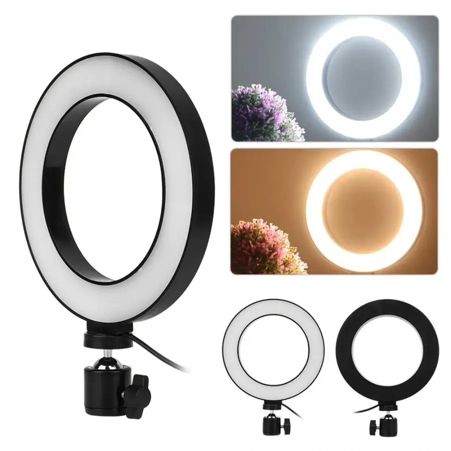 Ringlight 6 pouces LED anneau lumière vivant diffusion Selfie remplir lampe Dimmable 3 Modes de lumière anneau lumière LED Selfie remplir lampe