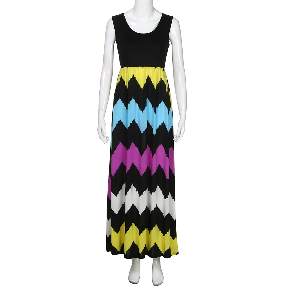 Women's dress Striped Long Boho Dress Lady Beach Summer Sundrss Maxi Dress Dresses Woman Party Night Vestido De Festa Sukienki