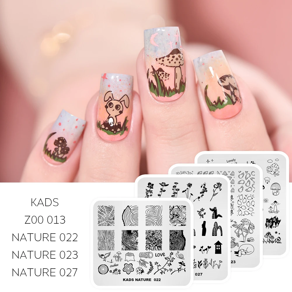 KADS Nail Stamping Plates Set Nail Art Templates Stamping Plate Flower Chinese Halloween ChristmasManicure Stencil Set 5