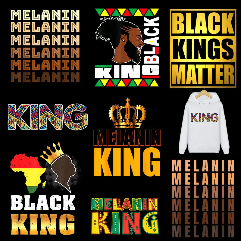 Black King For The Culture African Print Clothing Thermoadhesive Patches Shirt Iron On Transfers Lives Matter Decals | Дом и сад