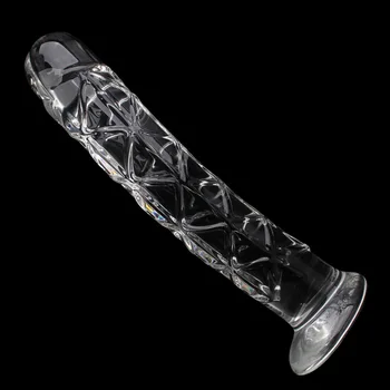 3 size Crystal Big Glass Dildo Realistic Penis Artificial Anal Dildo G-spot Stimulate Female Masturbates Glass Dildos for Women 4