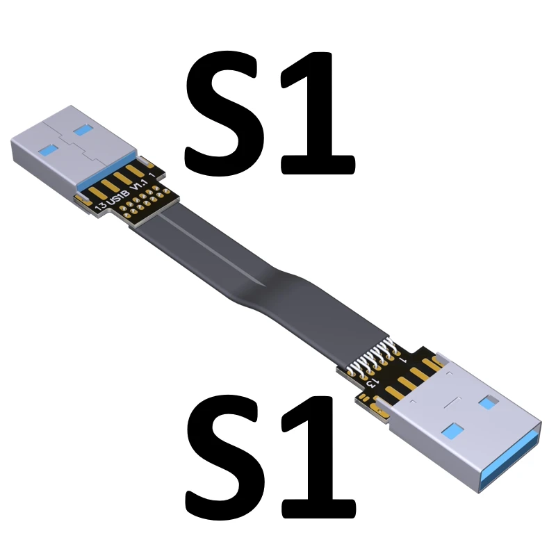 USB к USB Удлинительный кабель типа A «Папа-папа» USB 3,0 2,0 ленточный удлинитель плоский USB 3,0 Удлинительный кабель под углом под заказ