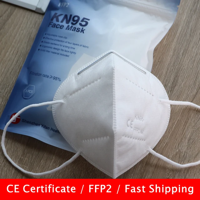 US $17.89  Disposable kn95 Face Mask 50pcs Respirator ffp2 4 Layers Protective Antivirus Mask 100pcs pm2.5 Fil