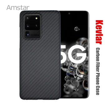 

Amstar Kevlar Carbon Fiber Phone Case for Samsung S20 Plus Ultra S10 9 Lite Note 10 9 8 Real Carbon Fiber Ultra-thin Hard Cover
