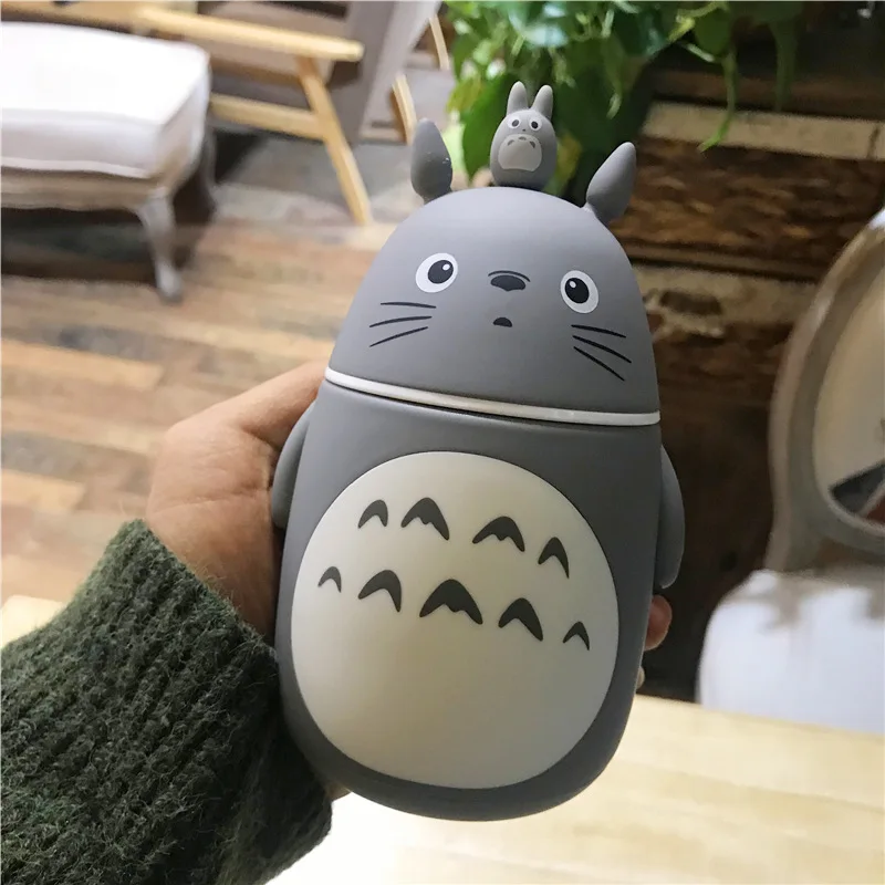 grey daimeng Noverlty милый мультяшный Тоторо переносной термос бутылка Творческий аниме Termos чашка и стеклянная кружка термосы бутылка дропшиппинг - Цвет: grey daimeng