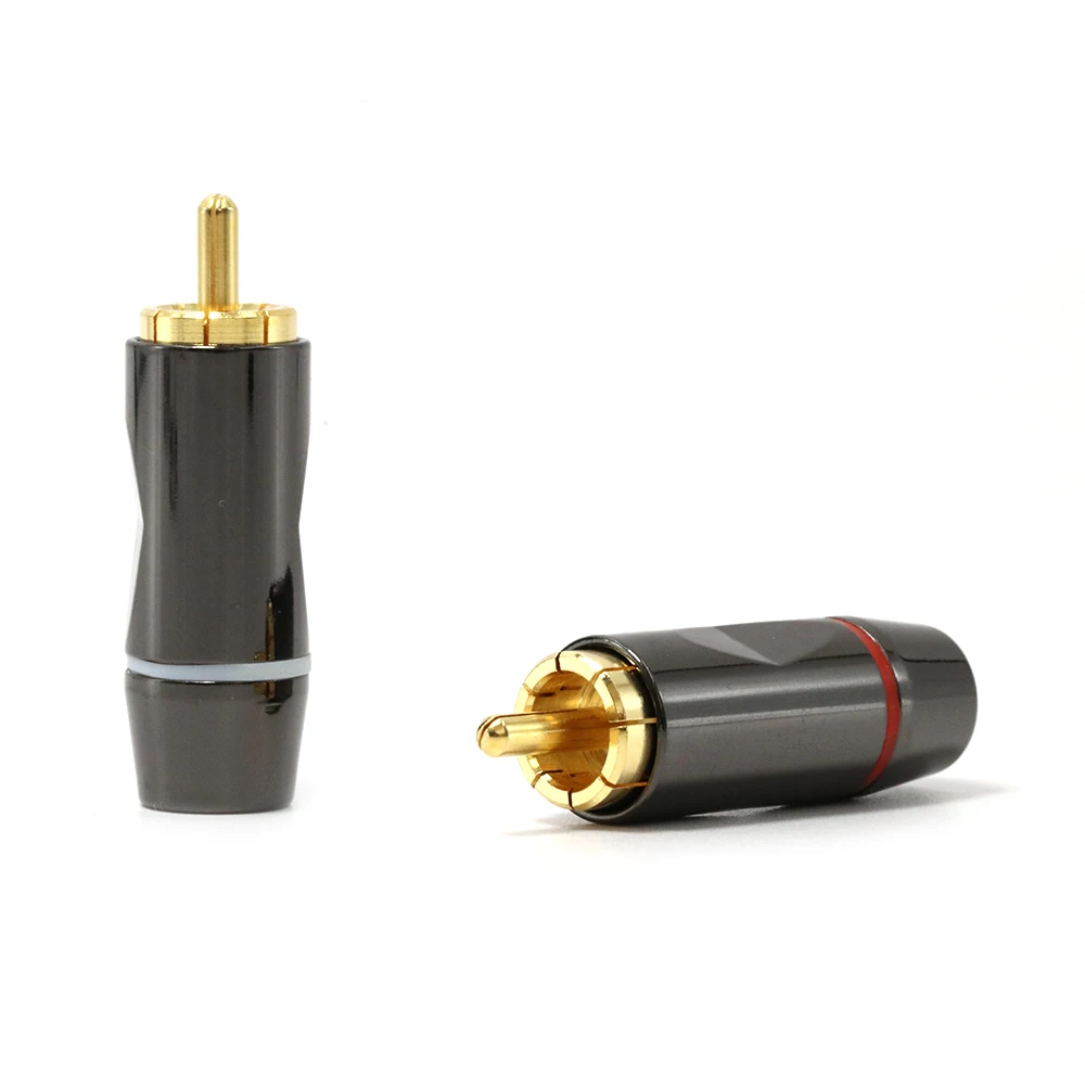 4 шт. hifi аудио 24 к припоя Позолоченные RCA разъемы Позолоченные RCA штекер аудио разъем кабели
