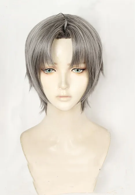 

Anime Sarazanmai Mabu Akutsu Short Light Gray Synthetic Hair Cosplay Costume Wigs + Wig Cap