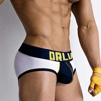 

Mens Mesh Fashion Underwear Gay Cotton Men Briefs Print Man Underpants Comfortable Breathable Male Panties Cueca Slip