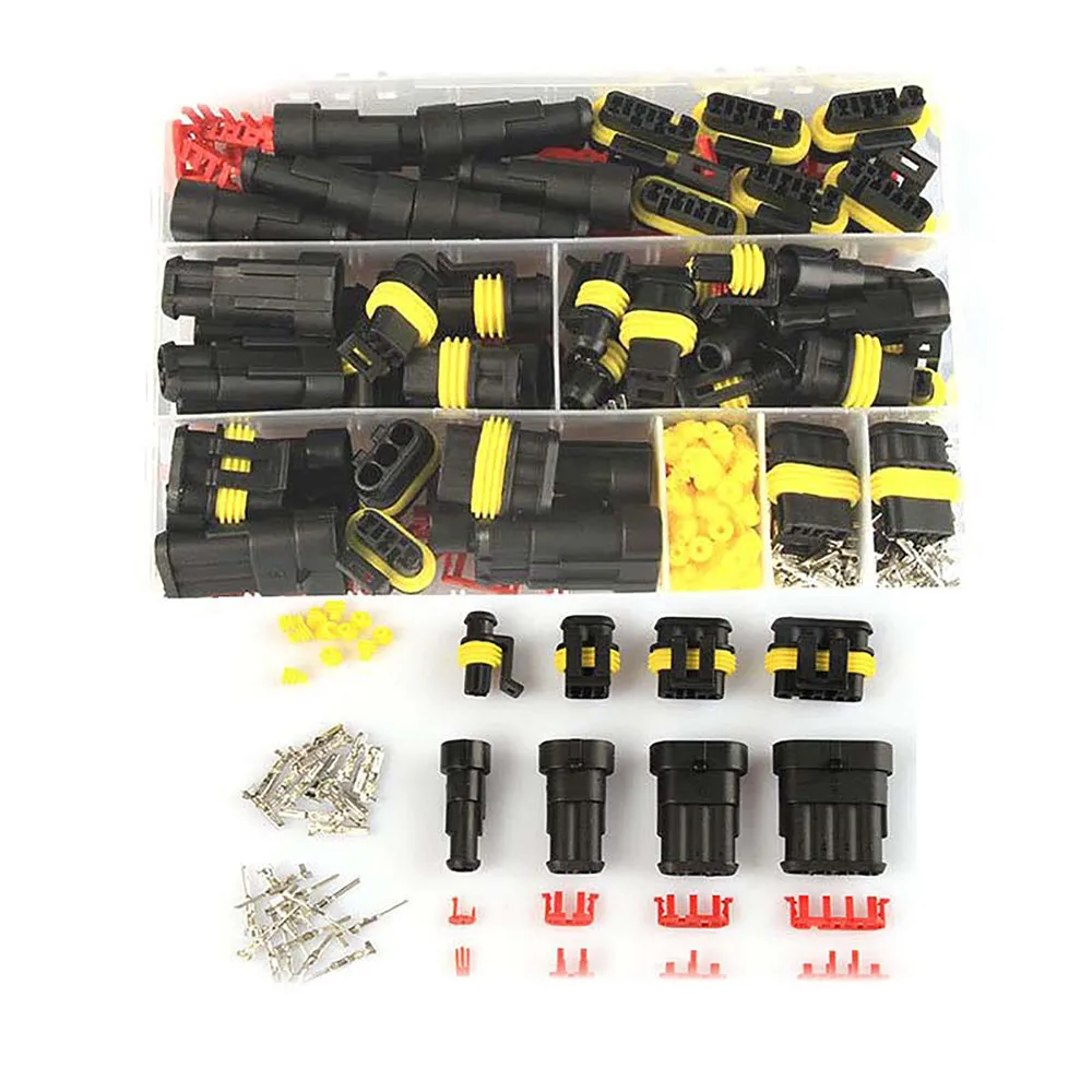 

352pcs/set Waterproof Connector 1/2/3/4Pin HID Electrical Wire Connector for Auto Car Motorcycles Quad Bikes Repair Parts