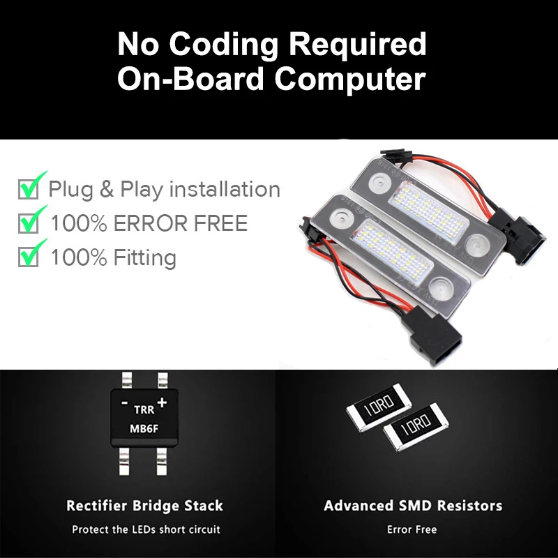 2X безошибочный 18SMD светодиодный светильник для номерного знака skoda octavia light s льник