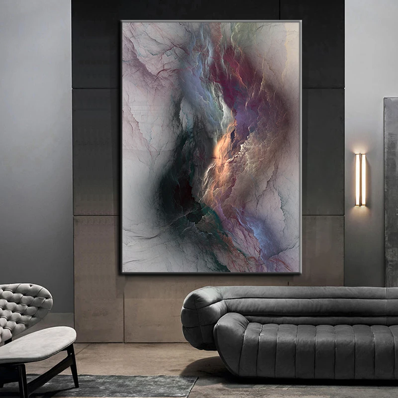 

Abstract Landscape Sky Grey Colorful Clouds Canvas Painting Posters and Prints Modern Wall Art Picture Living Room Bedroom Decor