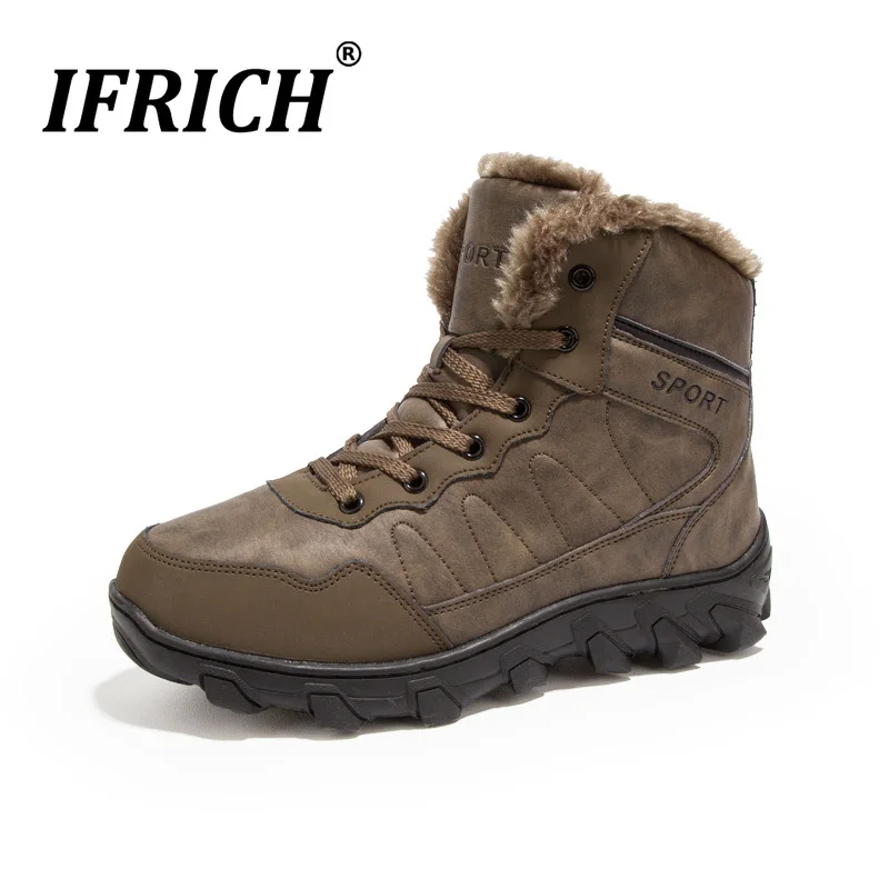 

2019 Winter With Fur Working Men Boots Black Plus Size 47 48 Tactical Boots For Men Outdoor Trekking Shoes Man High Quality Boot