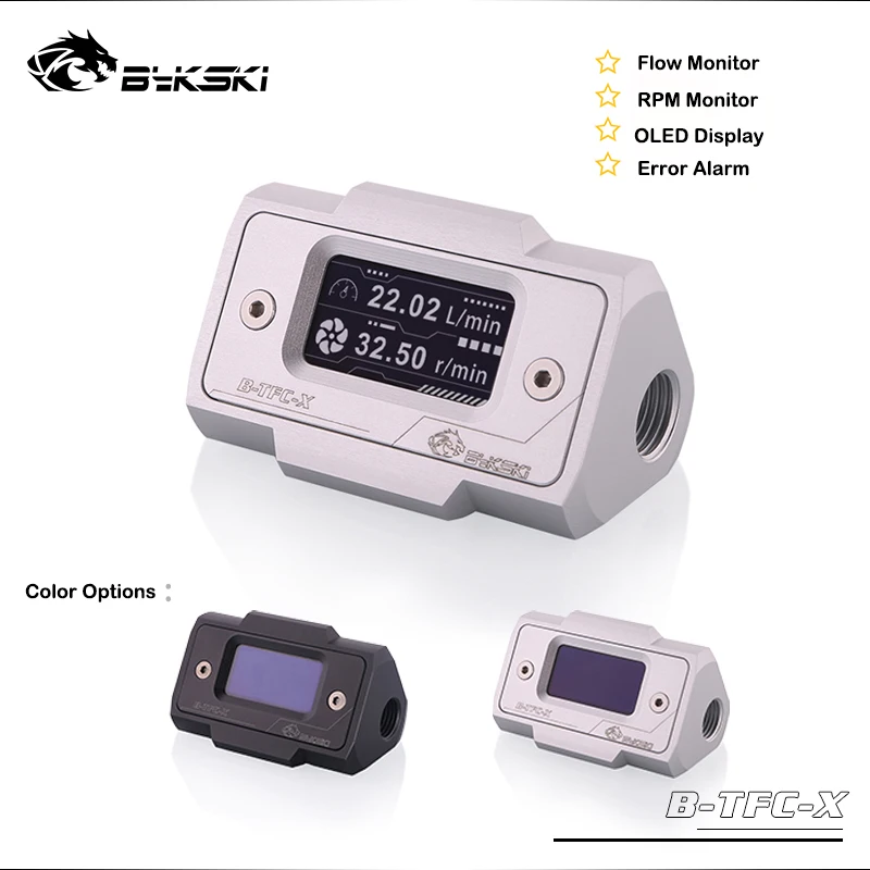 

Bykski B-TFC-X Water Flow and RPM Meter / indicator G1/4" with Error Alarm for PC Water Cooling System