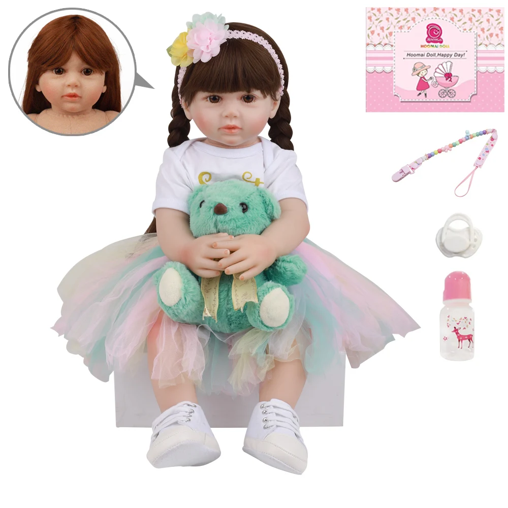 60 см Мода Настоящее Bebe Reborn Девочка Кукла 24 ''силиконовый мягкий хлопок тело
