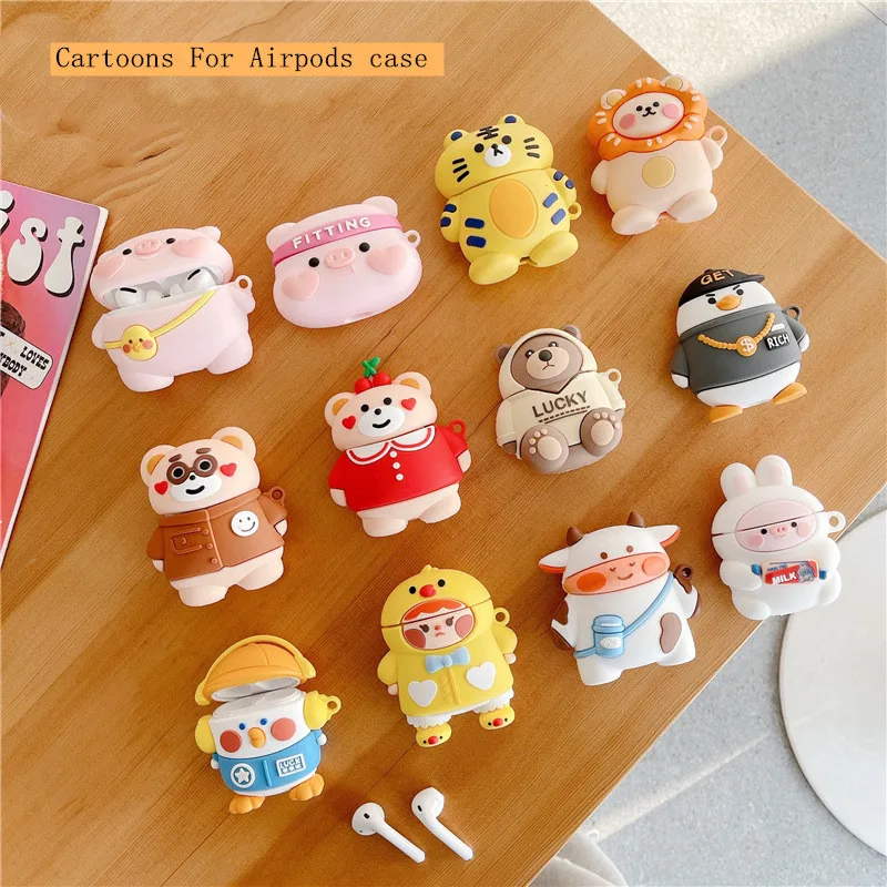 Чехол для Airpords Pro силиконовый Kawaii ПВХ полноразмерный защитный чехол аксессуары