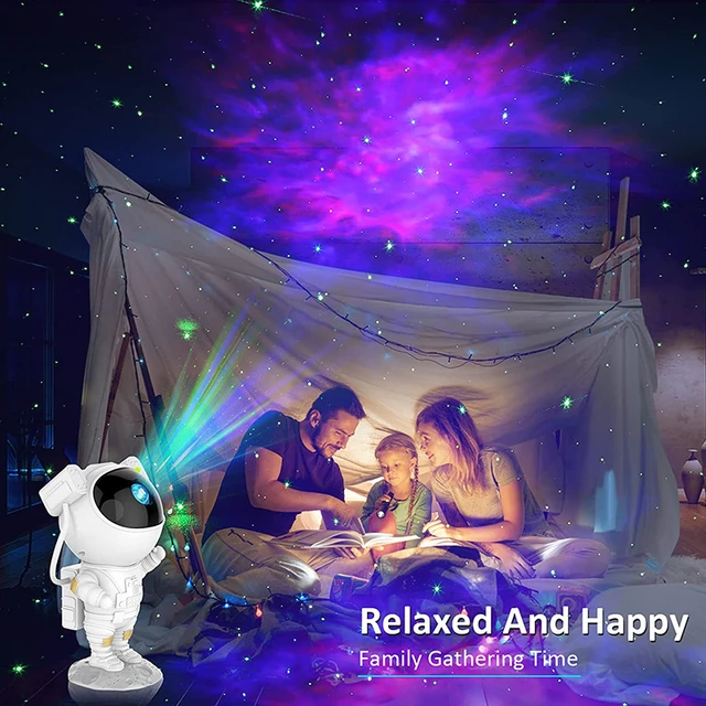 Projecteur D'astronaute Starry Sky Galaxy Projecteur Night Light Lampe LED  Pour Décor de Chambre de Chambre - Étoile / Blanche