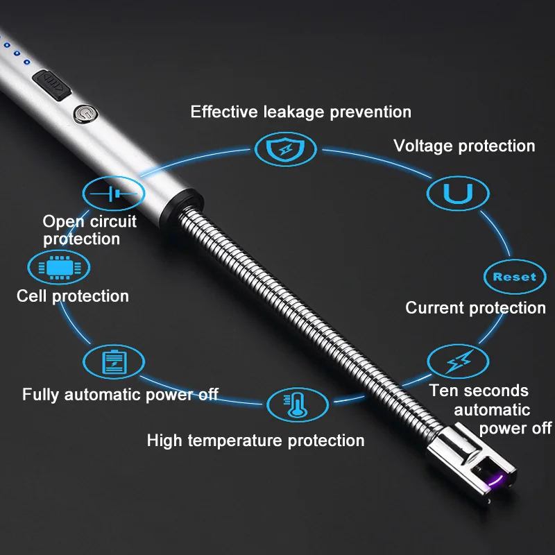 1 шт электрическая зажигалка с подключением к USB 360 градусов вращение перезаряжаемое Беспламенное ветрозащитное цинковый сплав для продажи