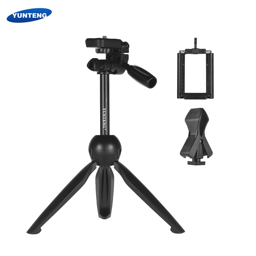 YUNTENG VCT-2280 многофункциональный мини настольный штатив живой потоковый штатив 1/" винт держатель микрофона для DSLR ILDC камеры