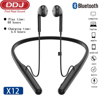 

DDJ X12 Bluetooth Earphone Wireless Earbuds Headset Hanging Neck Gamer Headphones With Microphone Waterproof For Xiaomi Buds Ios