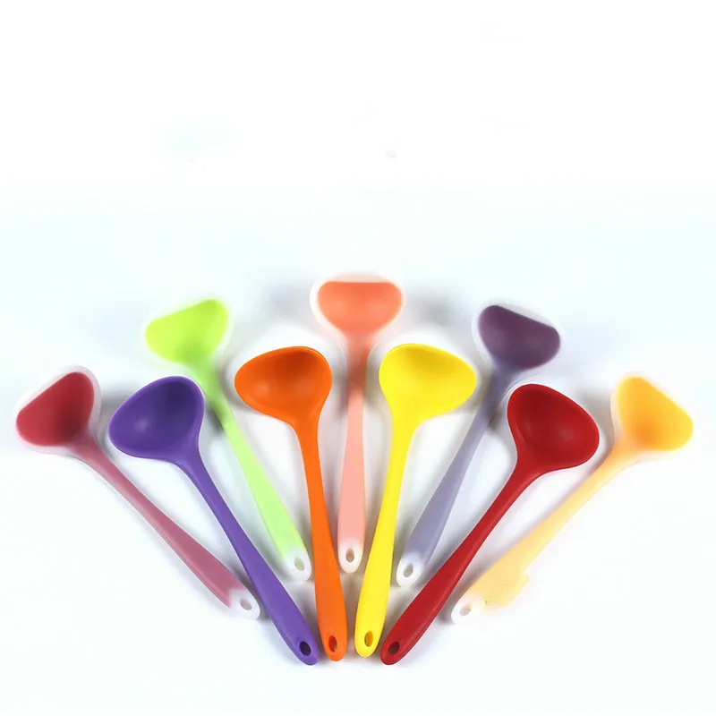 Silicone Spoon Long Handled Soup Spoon Ladle Big Serving Spoons Kitchen