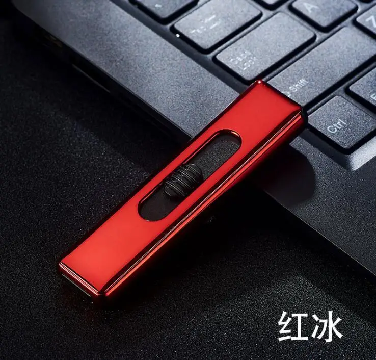 Персонализированная металлическая ветрозащитная полоса USB зарядка Электронная зажигалка несколько вариантов - Цвет: Многоцветный